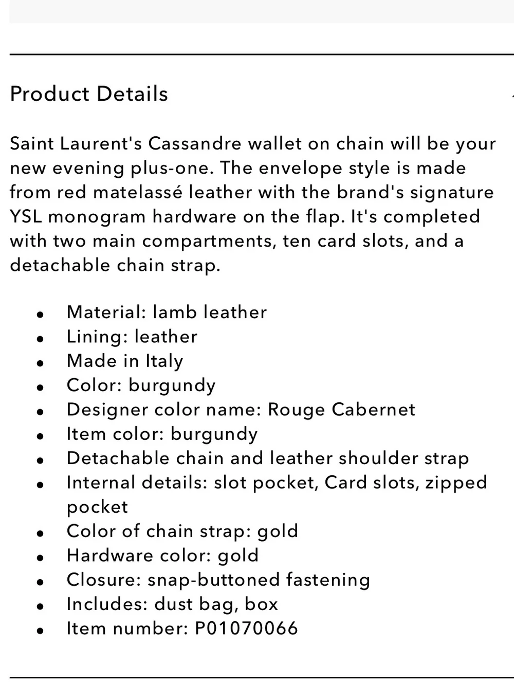 Saint Laurent Cassandre Envelope bag